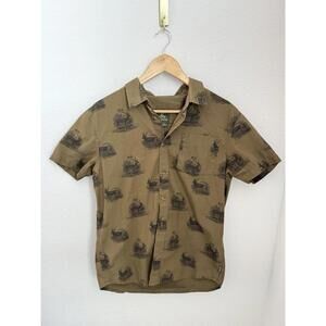 Prana Shirt Short Sleeve Plaid Button Up Hiking Mens Size Small Green Outdoor